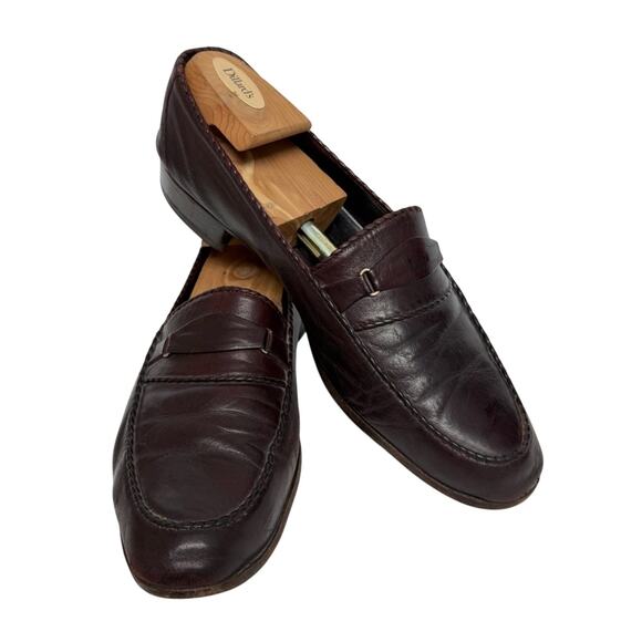 Bally Switzerland Bit Handmade Loafer Mens 11 Leather Brown Slip On Dress Shoe main image 7